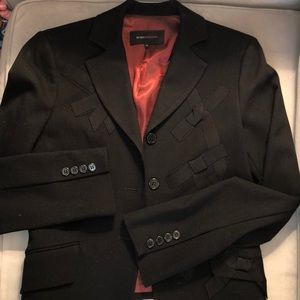 BCBG Max Azria Beautiful Embellished Blazer with Red Satin Lining